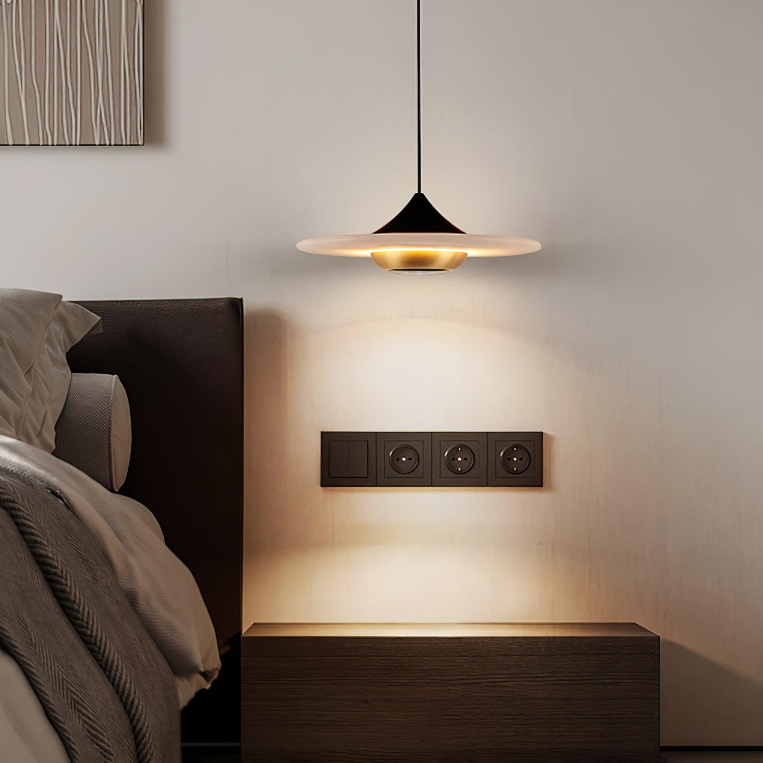 Marble Pendant Lamp Flying Saucer Design Modern LED Ceiling Light | Integrated LED | 3 Color Temperatures | Premium Indoor Lighting
