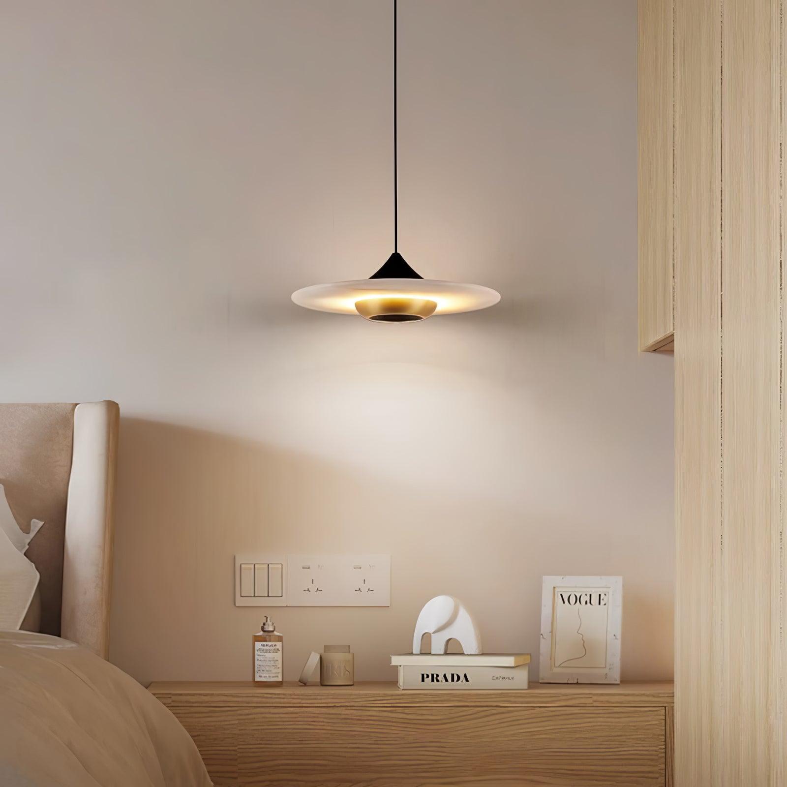 Marble Pendant Lamp Flying Saucer Design Modern LED Ceiling Light | Integrated LED | 3 Color Temperatures | Premium Indoor Lighting