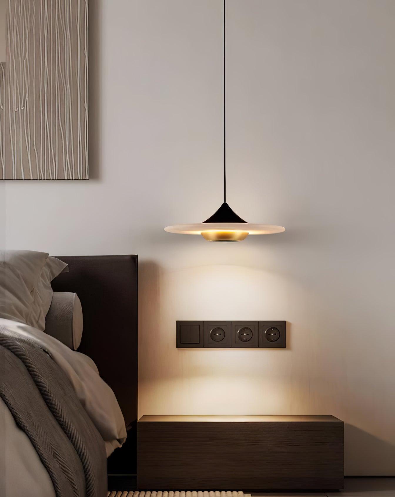 Marble Pendant Lamp Flying Saucer Design Modern LED Ceiling Light | Integrated LED | 3 Color Temperatures | Premium Indoor Lighting
