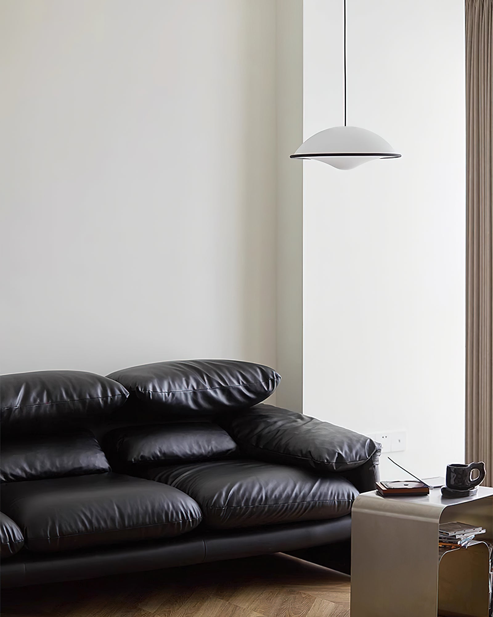 Modern UFO Pendant Lamp Minimalist Ceiling Light | Acrylic & Metal | E26 E27 LED Compatible | Adjustable Hanging Light