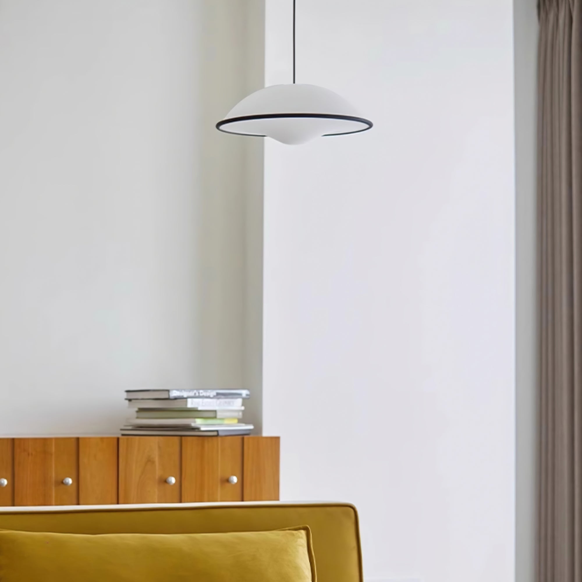Modern UFO Pendant Lamp Minimalist Ceiling Light | Acrylic & Metal | E26 E27 LED Compatible | Adjustable Hanging Light