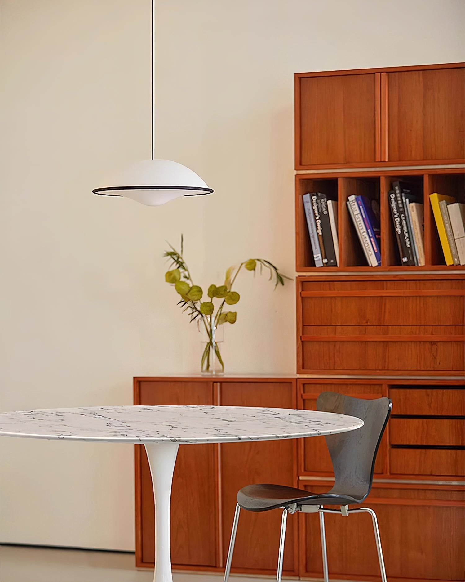 Modern UFO Pendant Lamp Minimalist Ceiling Light | Acrylic & Metal | E26 E27 LED Compatible | Adjustable Hanging Light