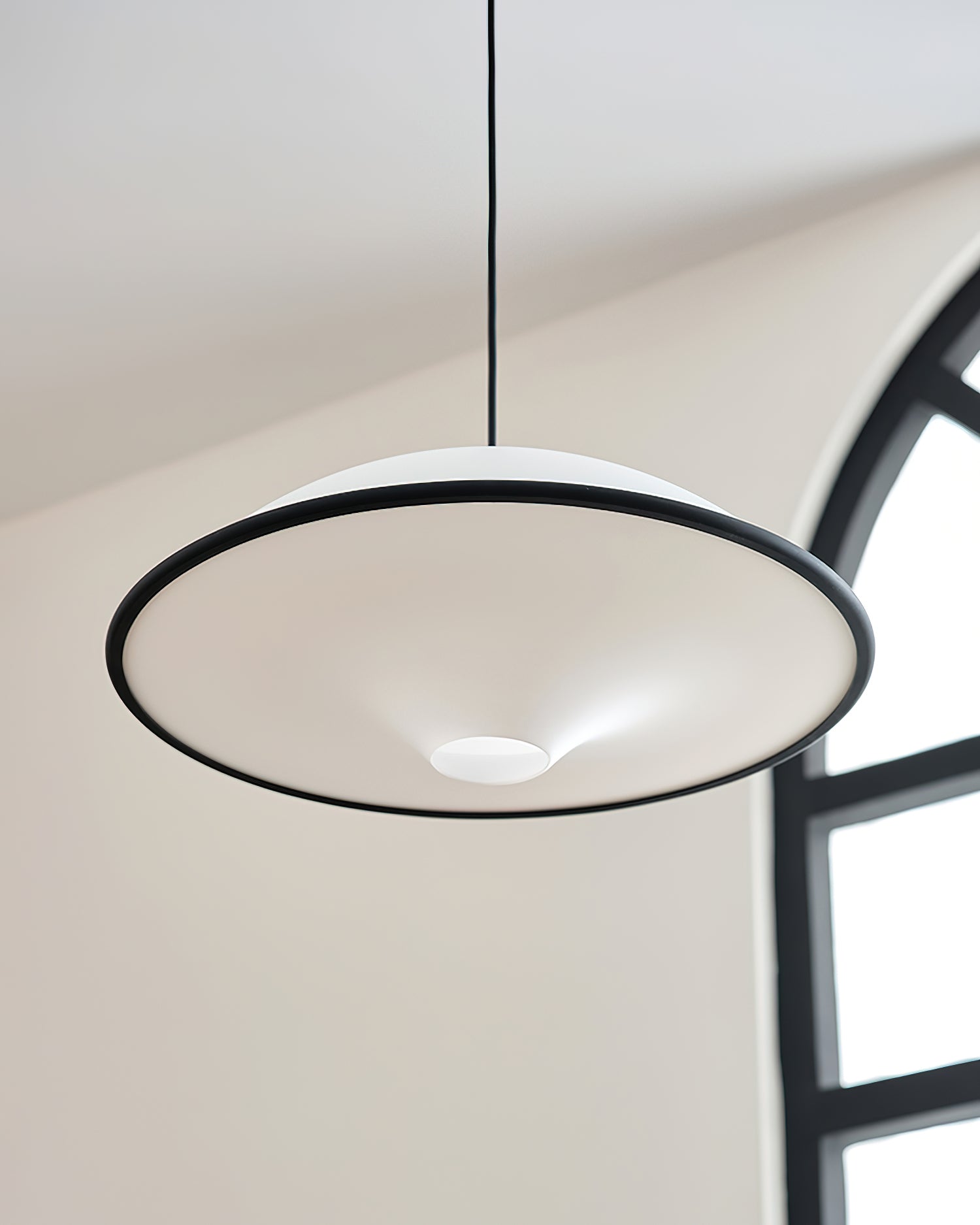 Modern UFO Pendant Lamp Minimalist Ceiling Light | Acrylic & Metal | E26 E27 LED Compatible | Adjustable Hanging Light