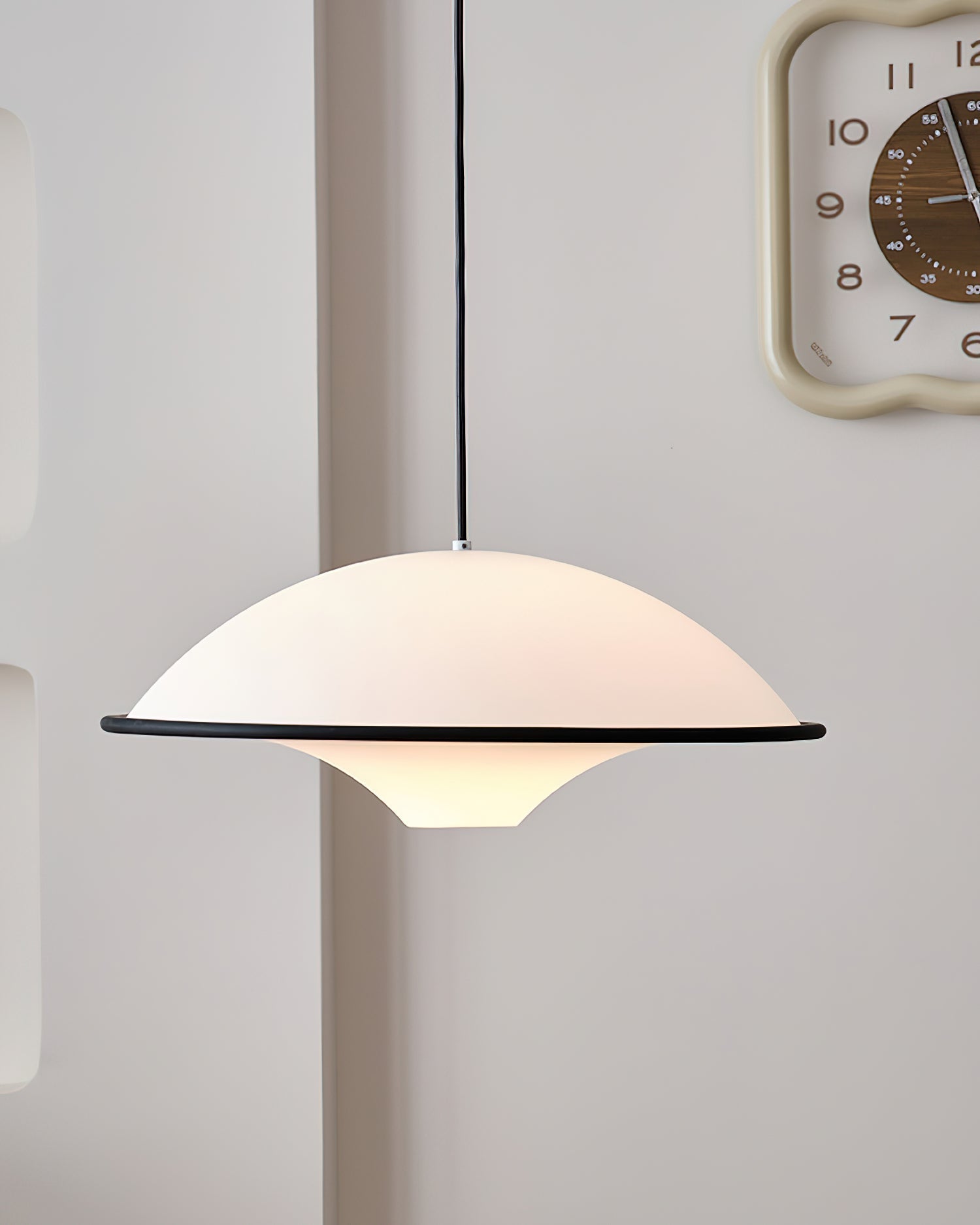 Modern UFO Pendant Lamp Minimalist Ceiling Light | Acrylic & Metal | E26 E27 LED Compatible | Adjustable Hanging Light