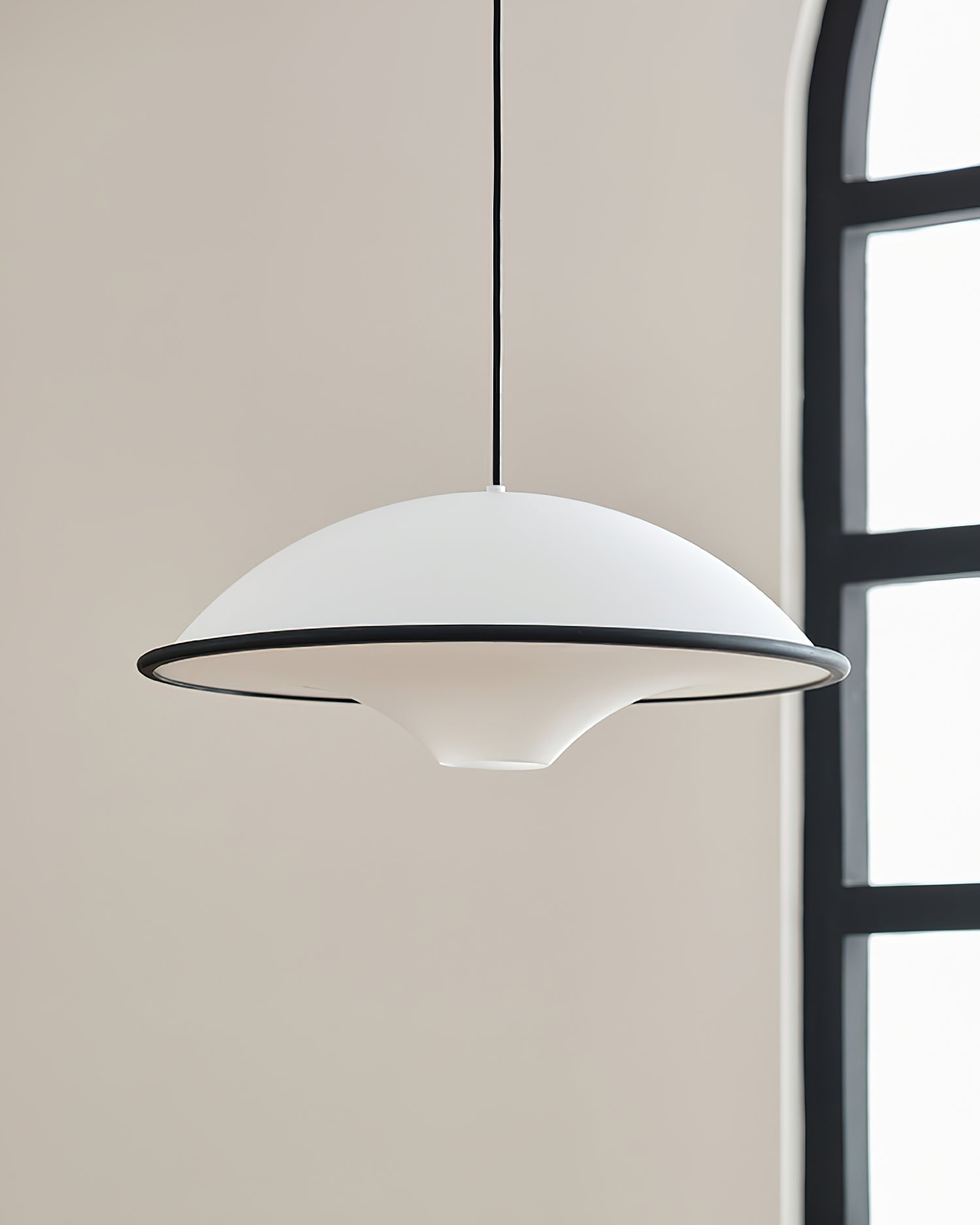 Modern UFO Pendant Lamp Minimalist Ceiling Light | Acrylic & Metal | E26 E27 LED Compatible | Adjustable Hanging Light