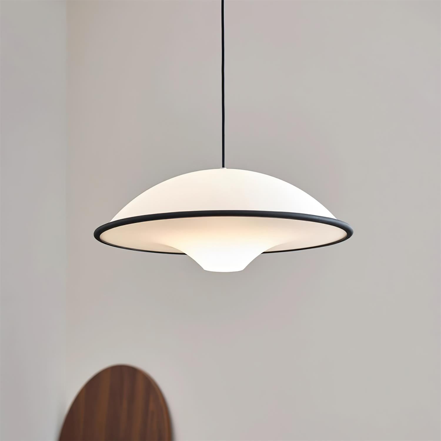Modern UFO Pendant Lamp Minimalist Ceiling Light | Acrylic & Metal | E26 E27 LED Compatible | Adjustable Hanging Light