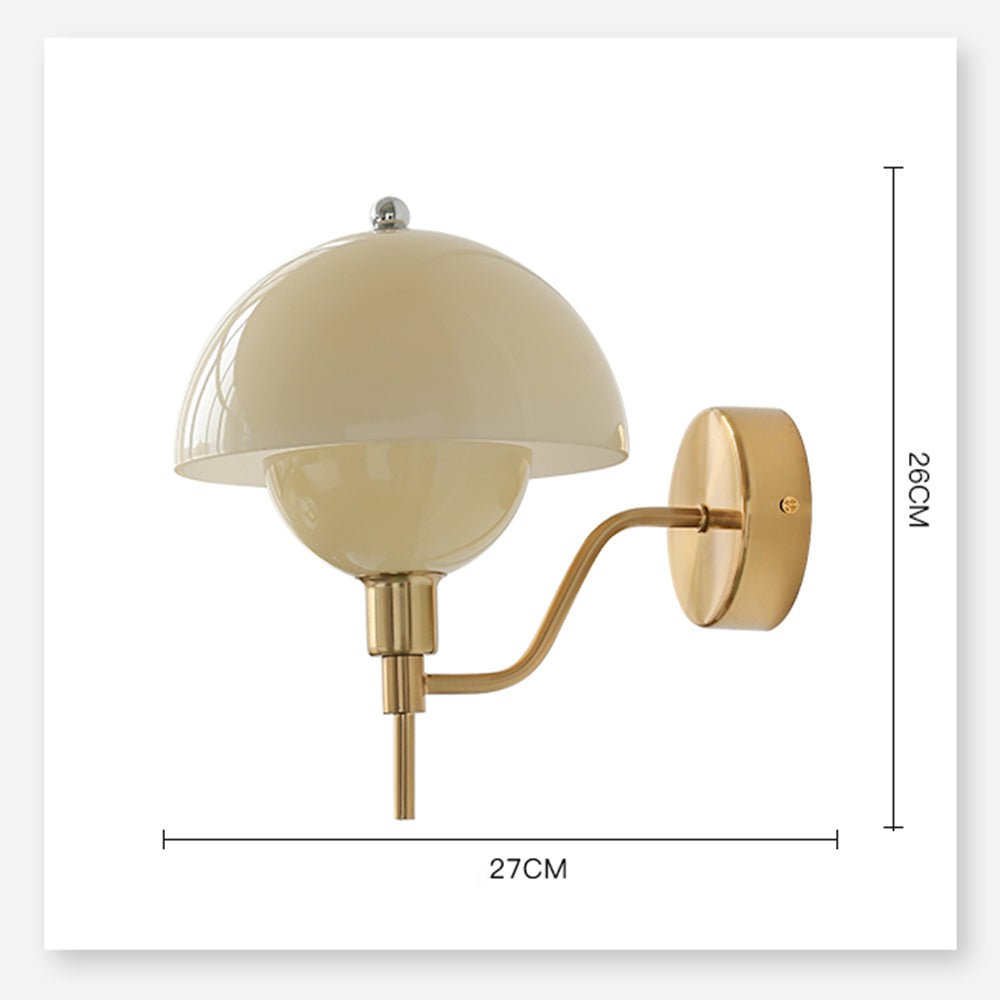 Cream Mushroom Wall Lamp Modern Scandinavian Wall Light | Glass Design | G9 Fixture | Warm Ambient Indoor Lighting