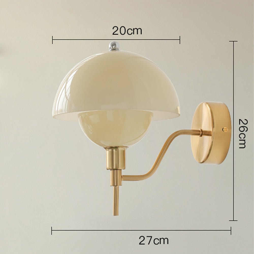 Cream Mushroom Wall Lamp Modern Scandinavian Wall Light | Glass Design | G9 Fixture | Warm Ambient Indoor Lighting