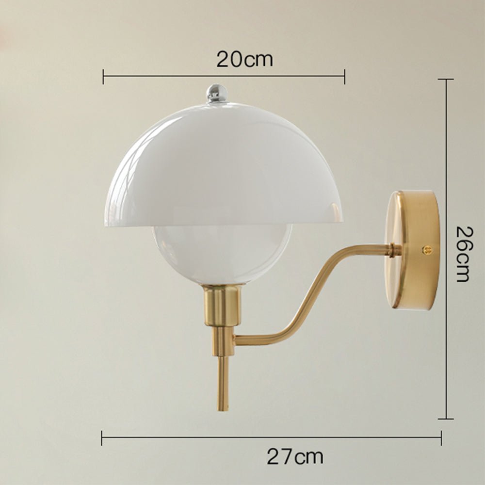 Cream Mushroom Wall Lamp Modern Scandinavian Wall Light | Glass Design | G9 Fixture | Warm Ambient Indoor Lighting