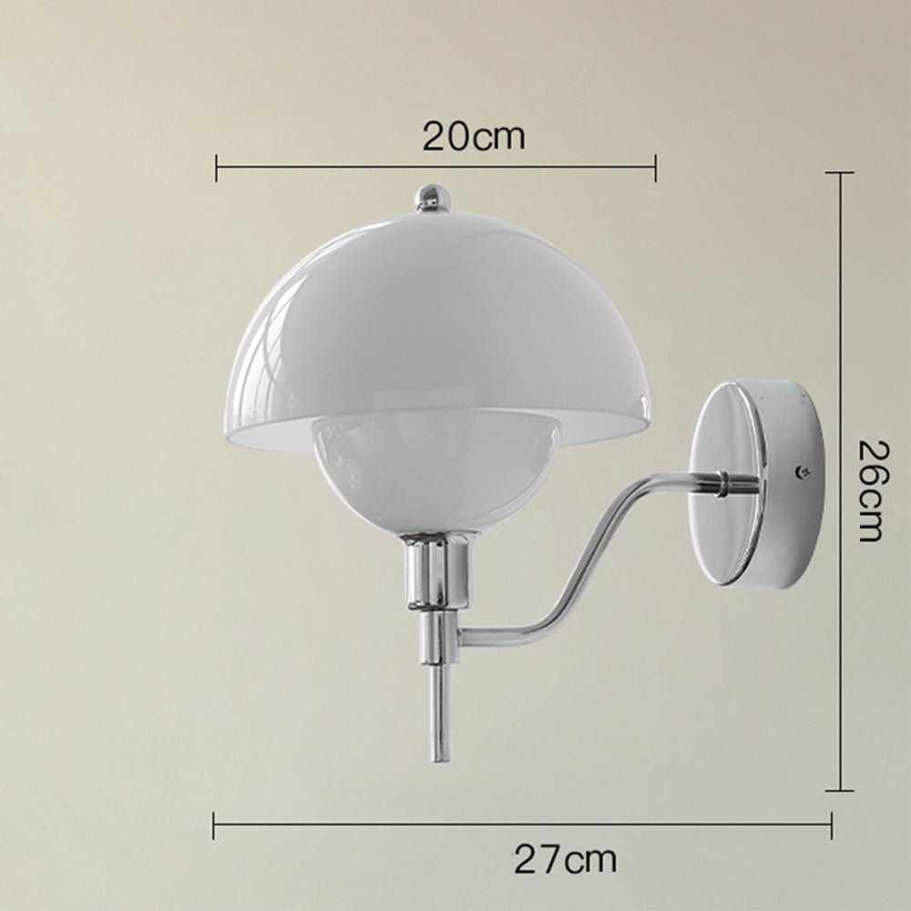 Cream Mushroom Wall Lamp Modern Scandinavian Wall Light | Glass Design | G9 Fixture | Warm Ambient Indoor Lighting