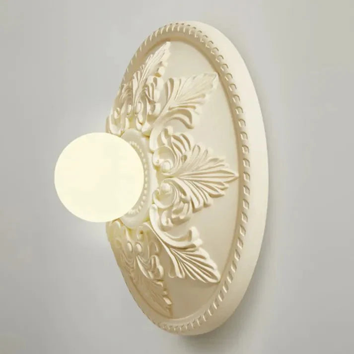 Modern Milky Coffee Wall Lamp for Living Room | Resin & Glass Wall Sconce | G9 Bulb Base | Ambient Interior Lighting Ø30cm