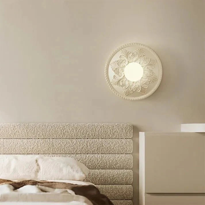 Modern Milky Coffee Wall Lamp for Living Room | Resin & Glass Wall Sconce | G9 Bulb Base | Ambient Interior Lighting Ø30cm