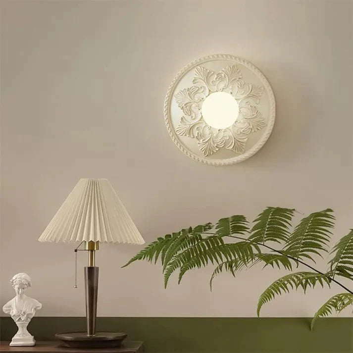 Modern Milky Coffee Wall Lamp for Living Room | Resin & Glass Wall Sconce | G9 Bulb Base | Ambient Interior Lighting Ø30cm