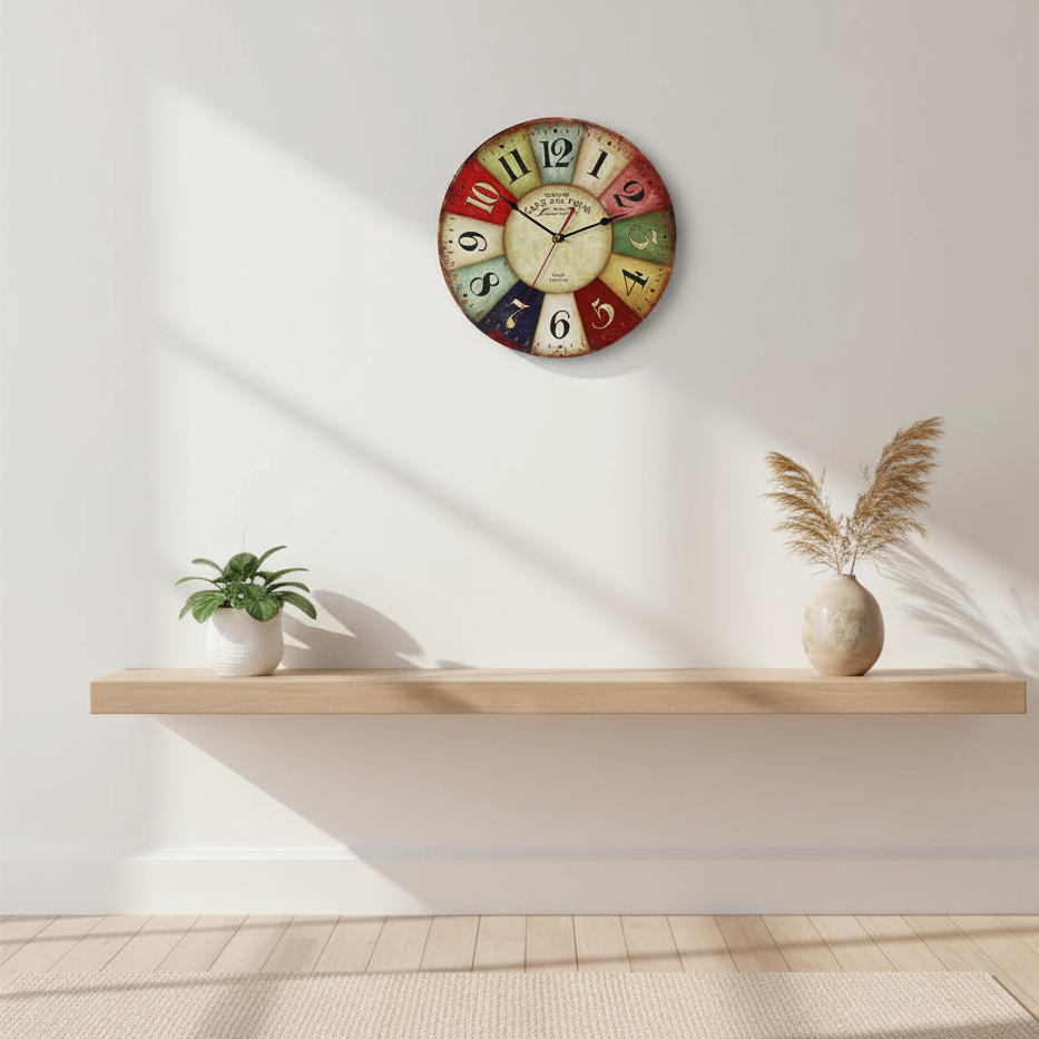 Scandinavian Wooden Wall Clock | NordWood Minimalist Natural Wood Clock 30cm | Silent Quartz Wall Decor | Living Room Bedroom Office