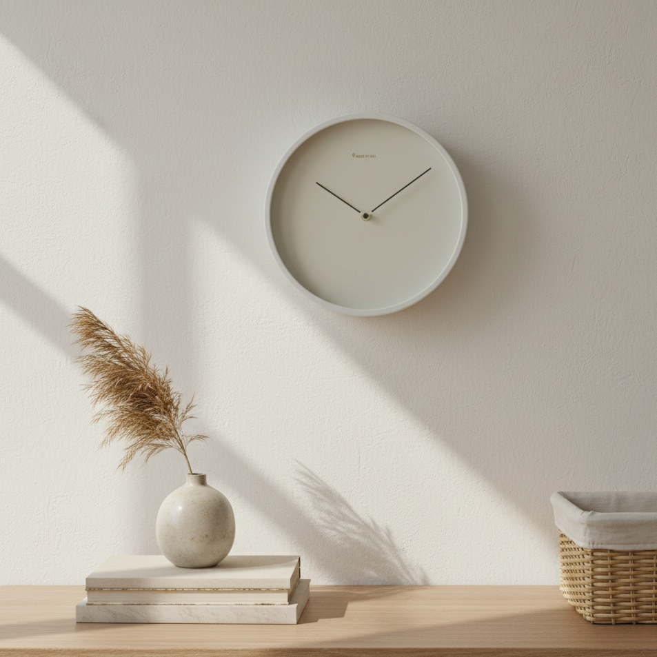 Scandinavian Minimalist Wall Clock | NordLign Silent Quartz Clock Matte Finish | 25–30cm Modern Wall Decor | Living Room Bedroom Office