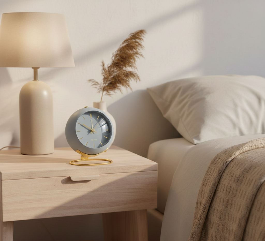 Buzzley Retro Alarm Clock | Silent Movement | Vintage Design | Metal Case