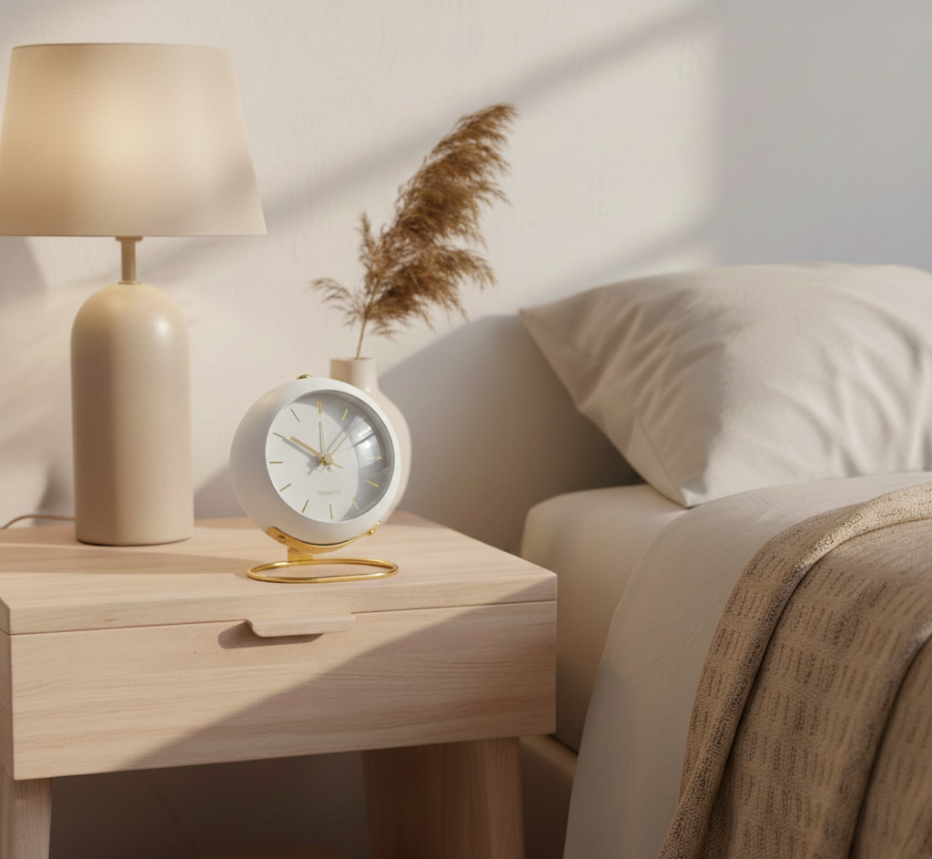 Buzzley Retro Alarm Clock | Silent Movement | Vintage Design | Metal Case