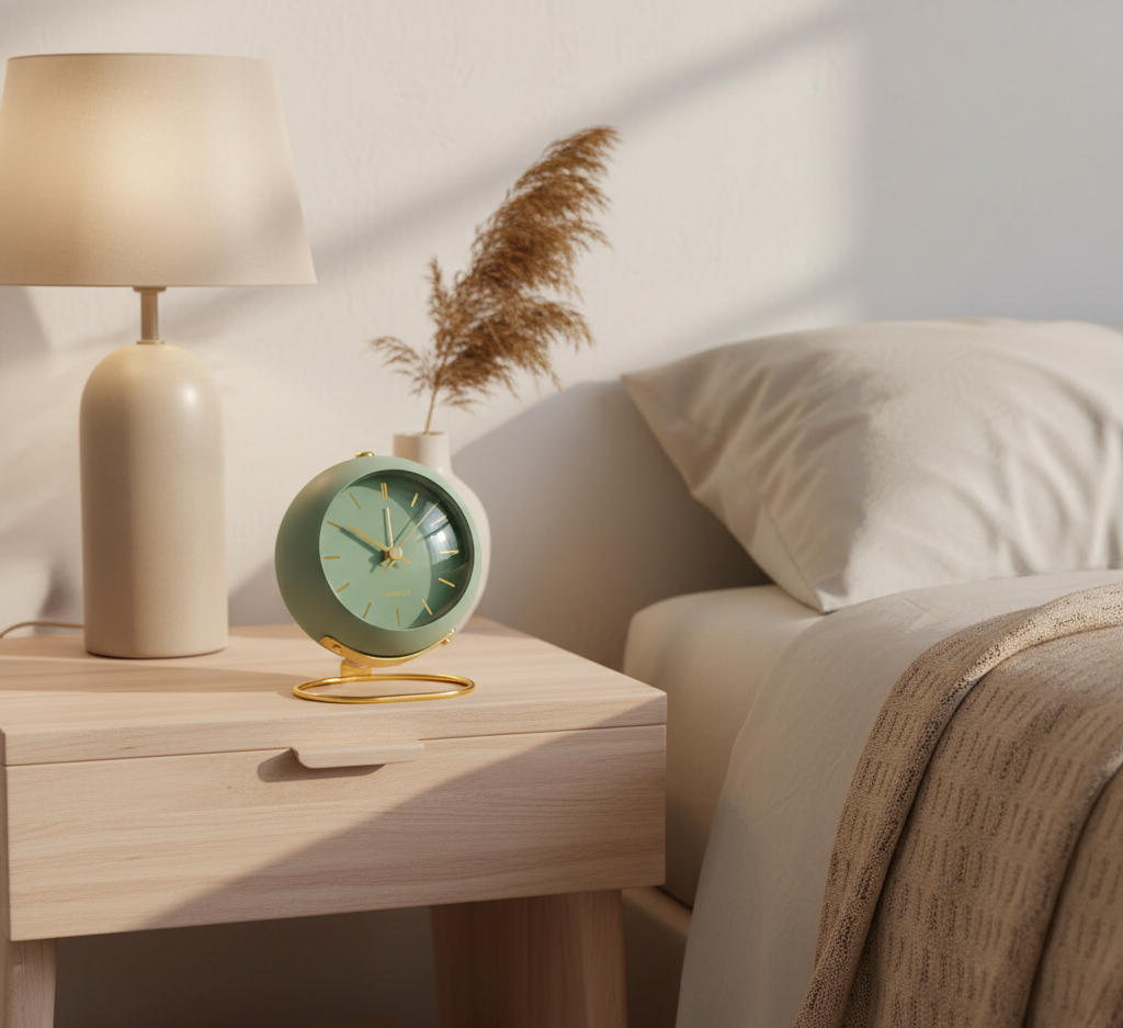 Buzzley Retro Alarm Clock | Silent Movement | Vintage Design | Metal Case