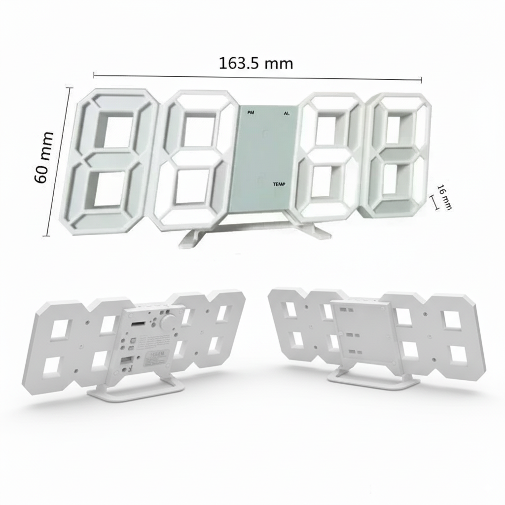Digitix | Modern 3D LED Clock for Wall & Desk