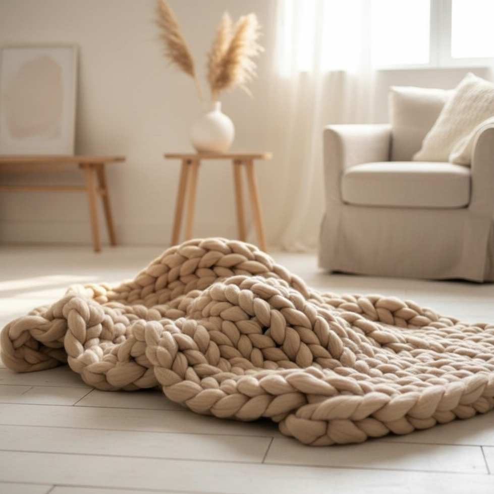 NordWeave | Elegant XXL Knit Blanket Made of Soft Yarn for Living & Bedrooms