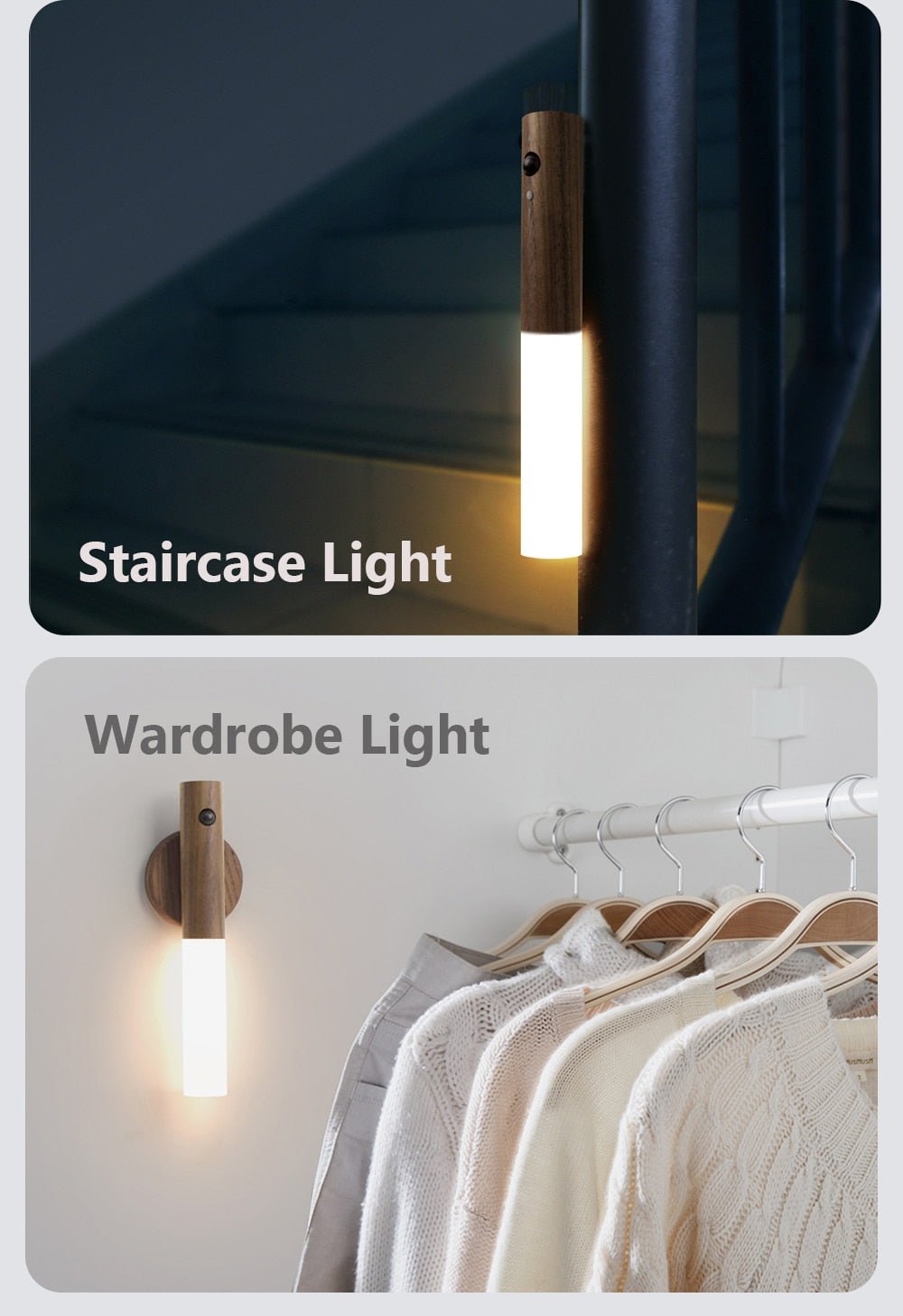 MagnetTourch LED Motion Sensor Night Light Rechargeable | USB Magnetic Wall Light | Warm White Auto On/Off | Hallway Bedroom Stair Lighting