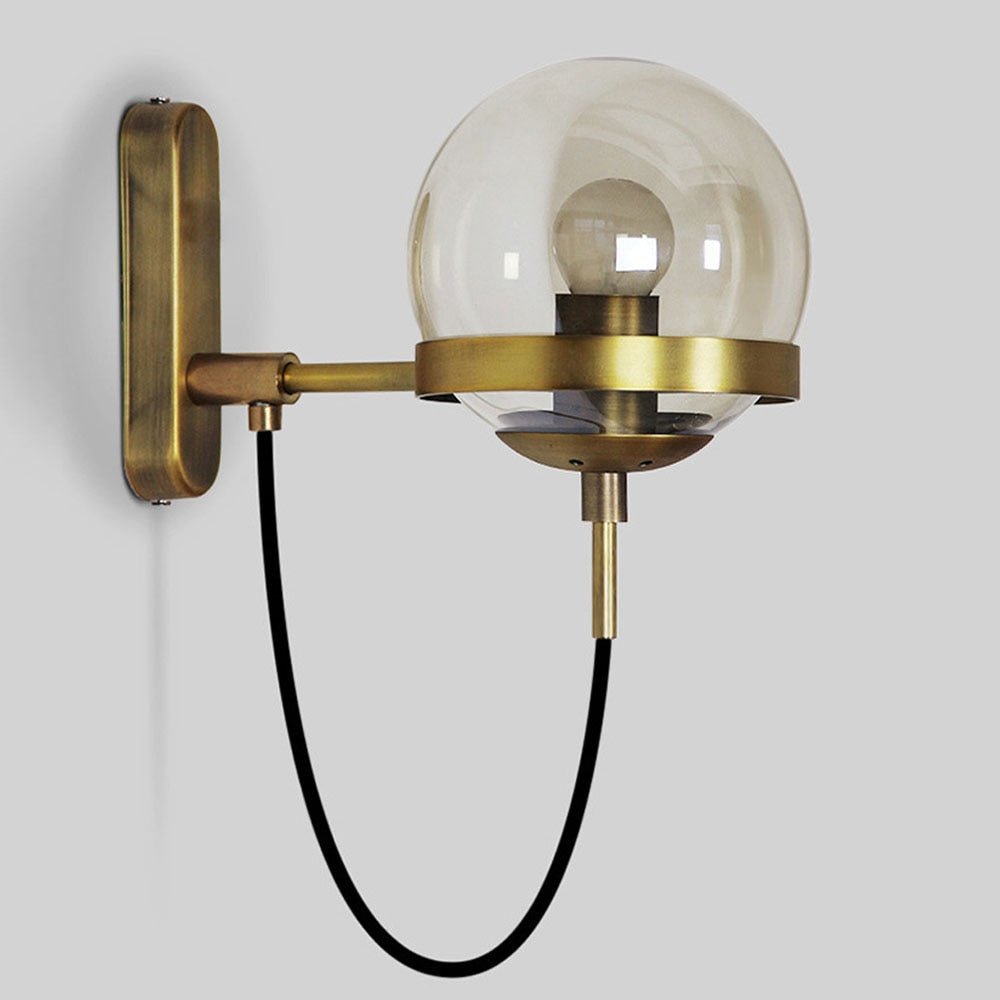 Modern Wall Light E27 | Postmodern Design | Iron & Glass Fixture | Dimmable LED Included | Indoor Wall Lighting for Bedroom & Hallway