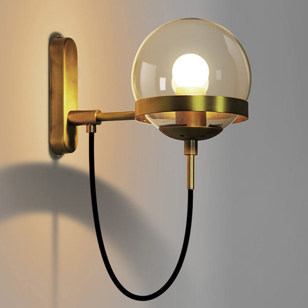 Modern Wall Light E27 | Postmodern Design | Iron & Glass Fixture | Dimmable LED Included | Indoor Wall Lighting for Bedroom & Hallway