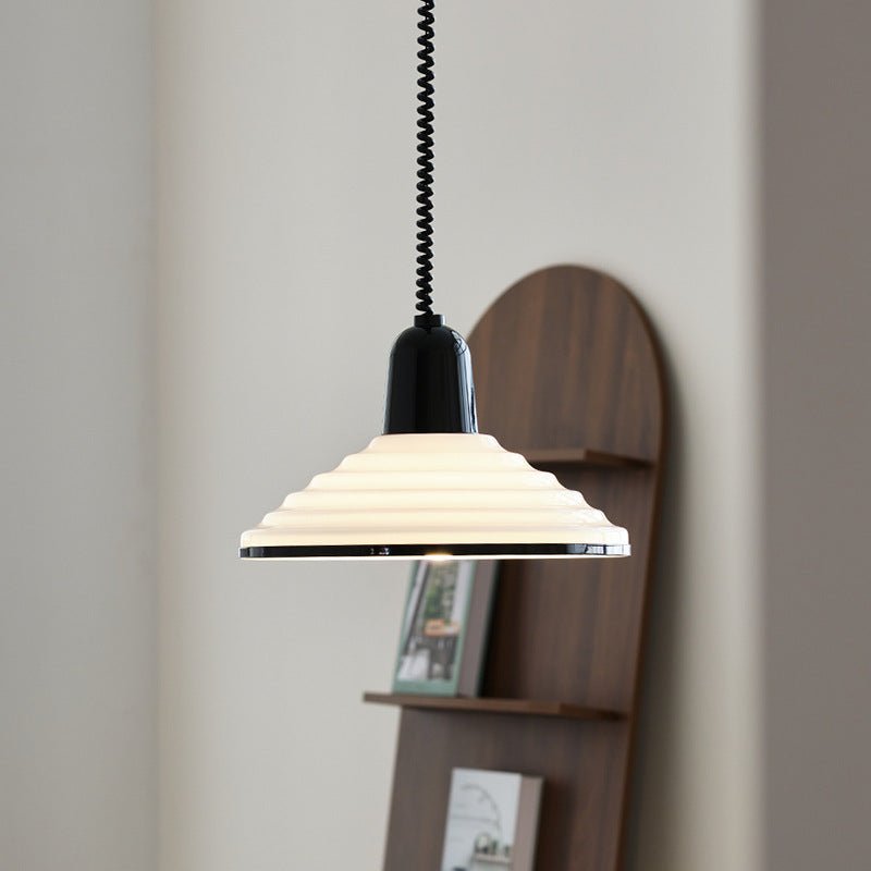 French Cream Glass Wind Pendant Lamp