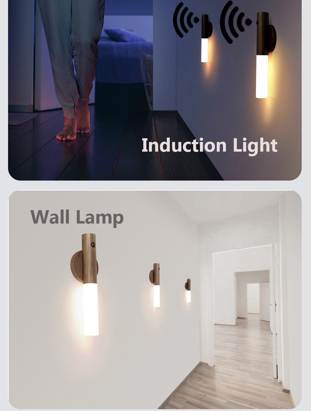 MagnetTourch LED Motion Sensor Night Light Rechargeable | USB Magnetic Wall Light | Warm White Auto On/Off | Hallway Bedroom Stair Lighting
