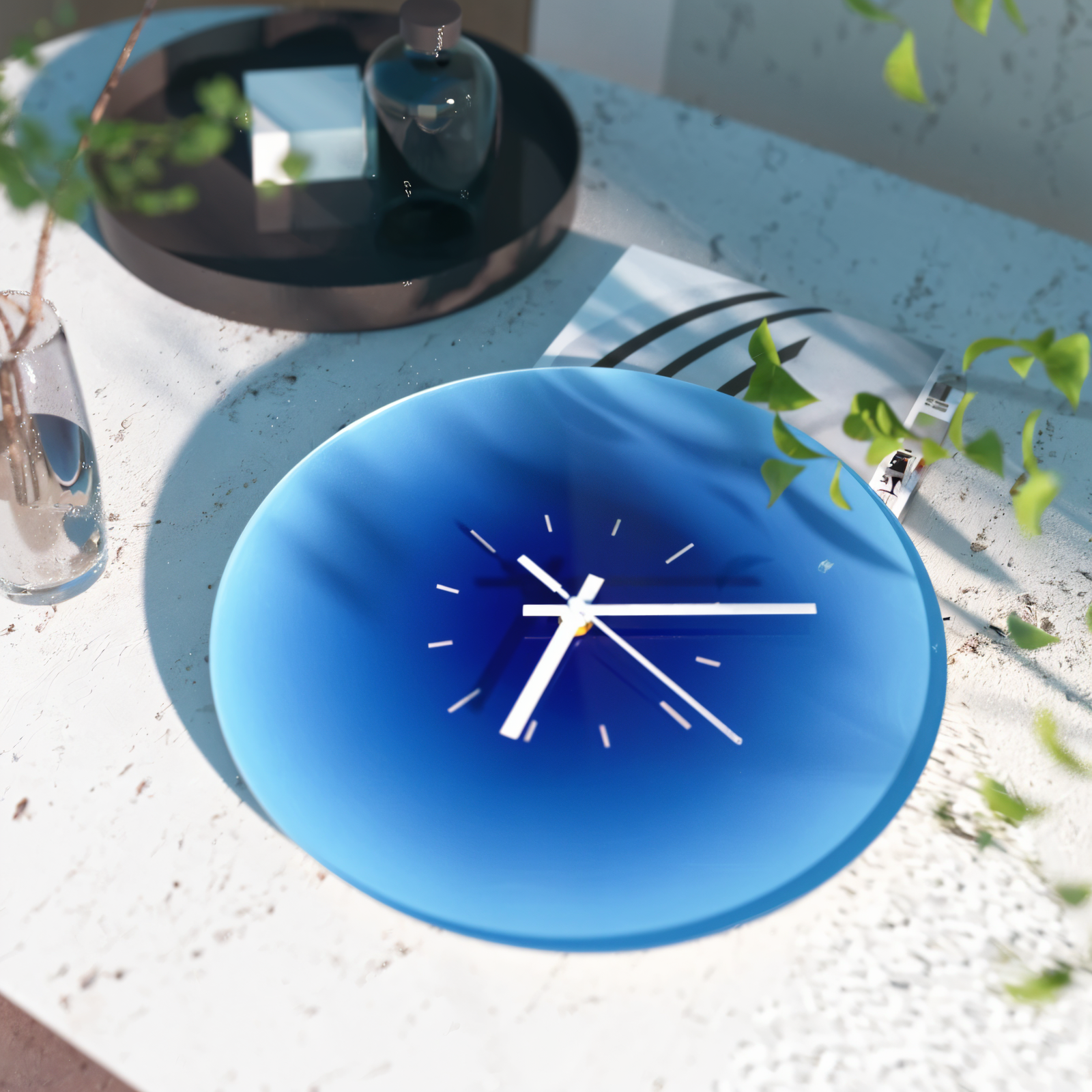 Glass Wall Clock Gradient Design | Solvyn Glow Silent Quartz Clock Round 30–35cm | Modern Color Wall Decor | Living Room Kids Room Office