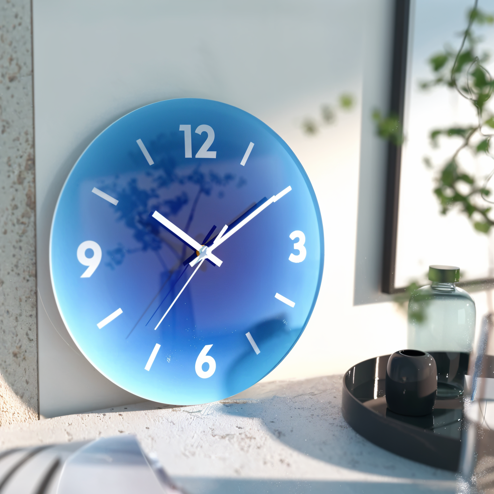 Glass Wall Clock Gradient Design | Solvyn Glow Silent Quartz Clock Round 30–35cm | Modern Color Wall Decor | Living Room Kids Room Office