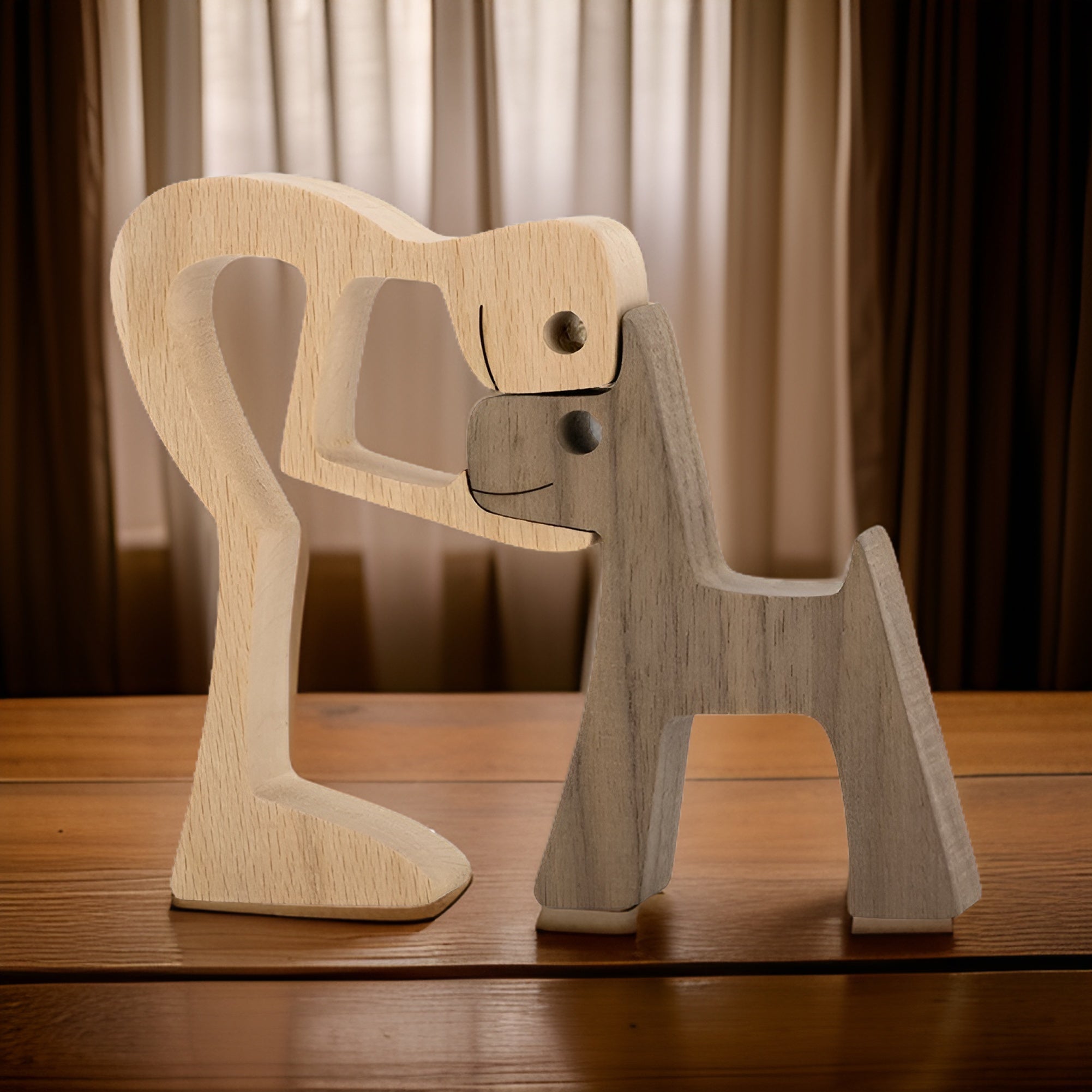 Paws of Love – Handcrafted Wooden Sculpture of Dog & Human | Symbol of Eternal Connection