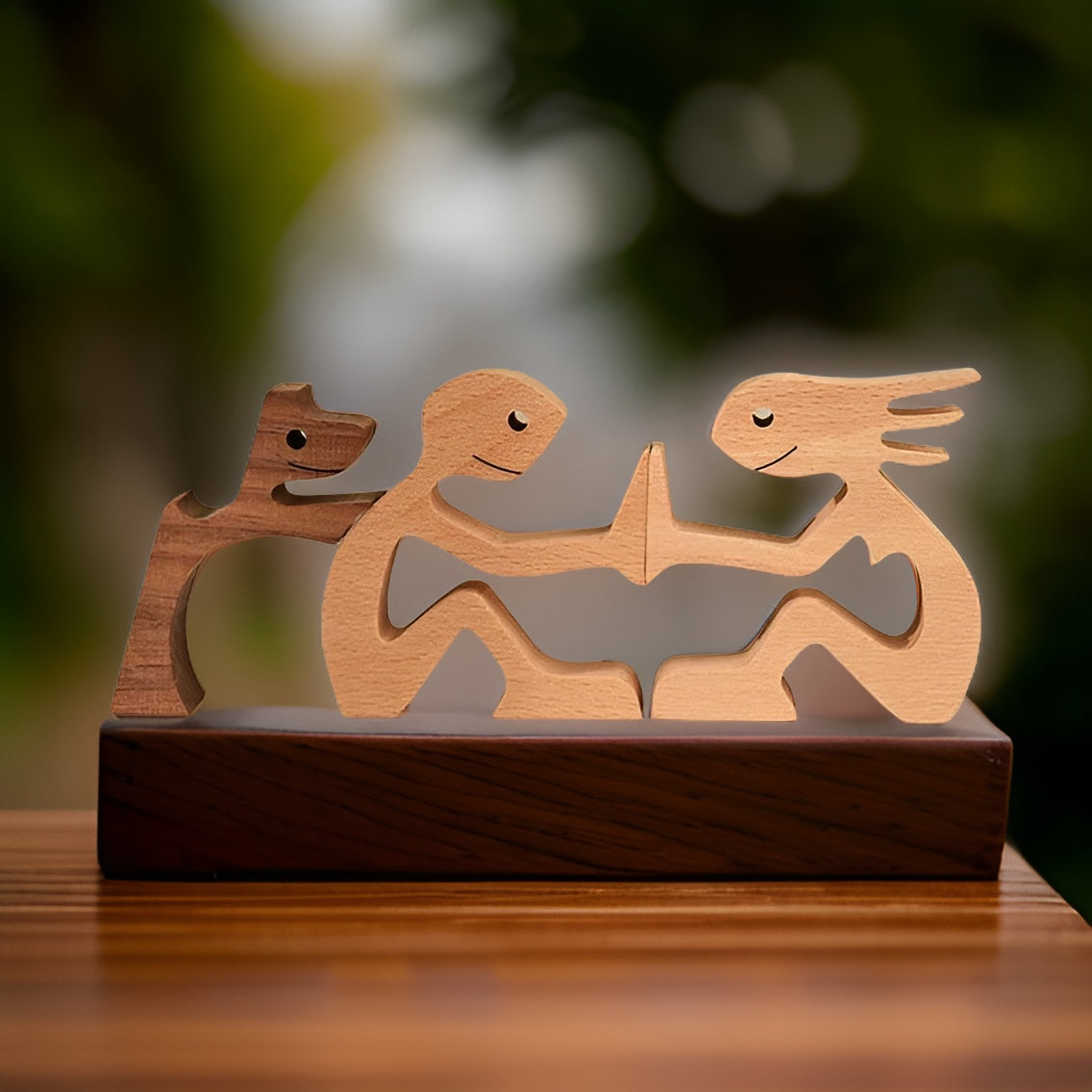 Paws of Love – Handcrafted Wooden Sculpture of Dog & Human | Symbol of Eternal Connection