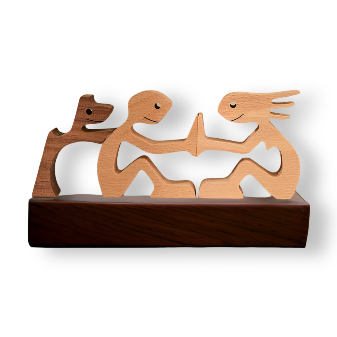 Paws of Love – Handcrafted Wooden Sculpture of Dog & Human | Symbol of Eternal Connection