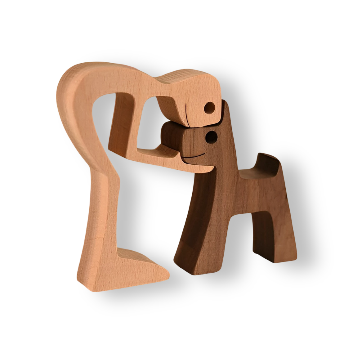 Paws of Love – Handcrafted Wooden Sculpture of Dog & Human | Symbol of Eternal Connection