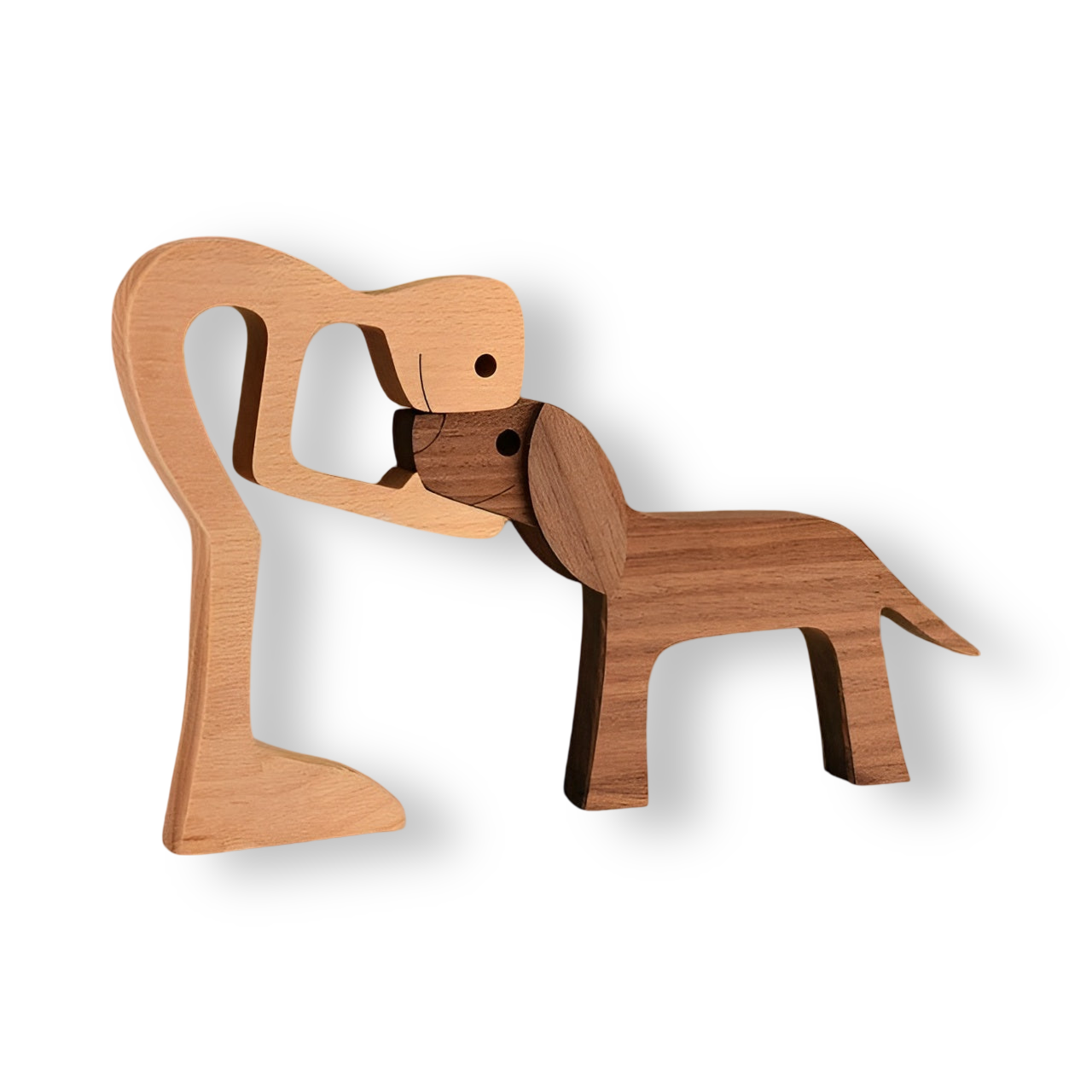 Paws of Love – Handcrafted Wooden Sculpture of Dog & Human | Symbol of Eternal Connection