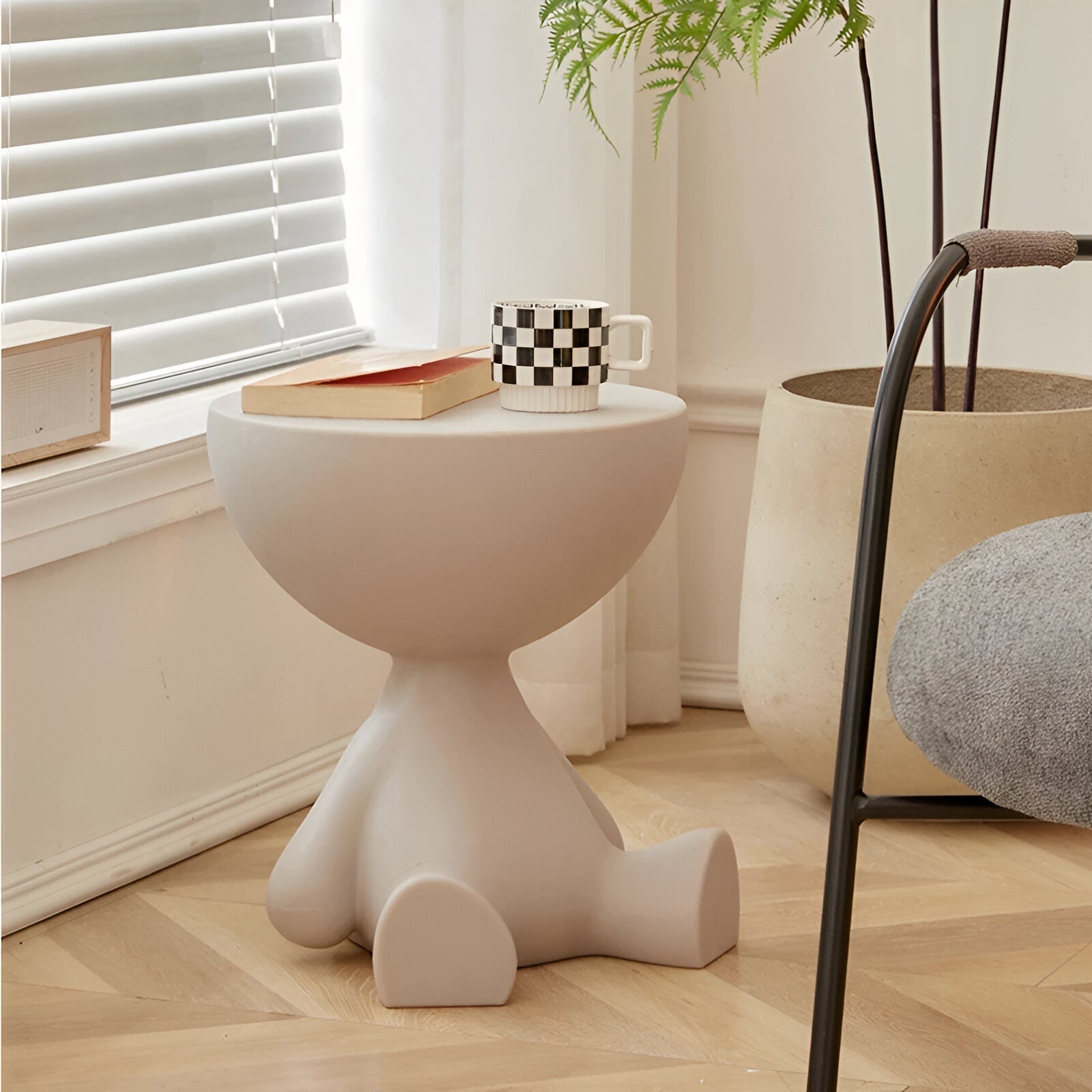 Luxe Round Coffee Table Ylix | Minimalist Side Table for Living Room | Compact Modern Design | 37 × 41 cm Durable Plastic Accent Table