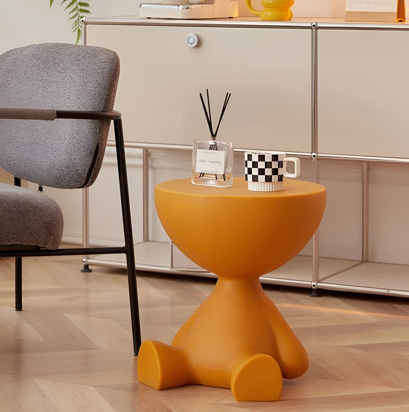 Luxe Round Coffee Table Ylix | Minimalist Side Table for Living Room | Compact Modern Design | 37 × 41 cm Durable Plastic Accent Table