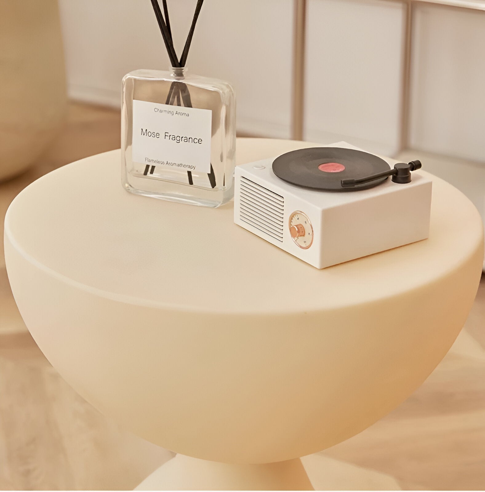 Luxe Round Coffee Table Ylix | Minimalist Side Table for Living Room | Compact Modern Design | 37 × 41 cm Durable Plastic Accent Table