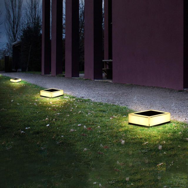 Flat Solar Outdoor Lamp Modern LED | Solar Powered | IP65 Waterproof | Compact Garden & Path Lighting