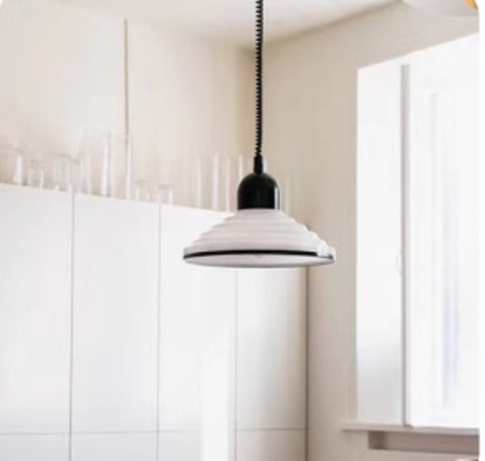 French Cream Glass Wind Pendant Lamp