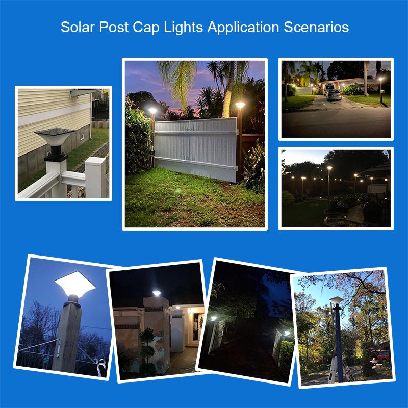 Solar Outdoor Column Light for Garden & Fence | IP65 Waterproof LED Lamp | 3 Color Modes | 4000mAh Battery | Aluminum