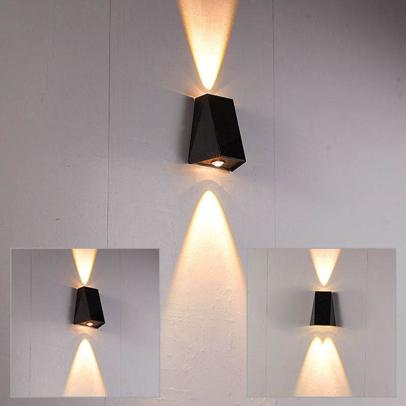 Solar LED Wall Lamp | Outdoor Waterproof Up & Down Light | Rotatable Solar Wall Lighting | ABS+PC Garden & Patio Light