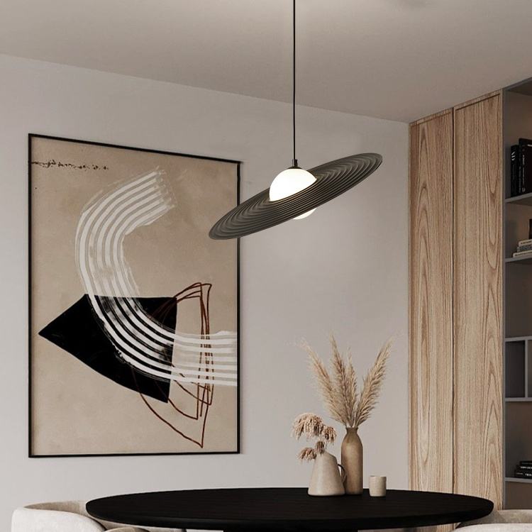 Postmodern Pendant Lamp Flying Saucer Ceiling Light | Minimalist PE Shade Design | G9 Lighting | Bedroom Dining Interior Fixture