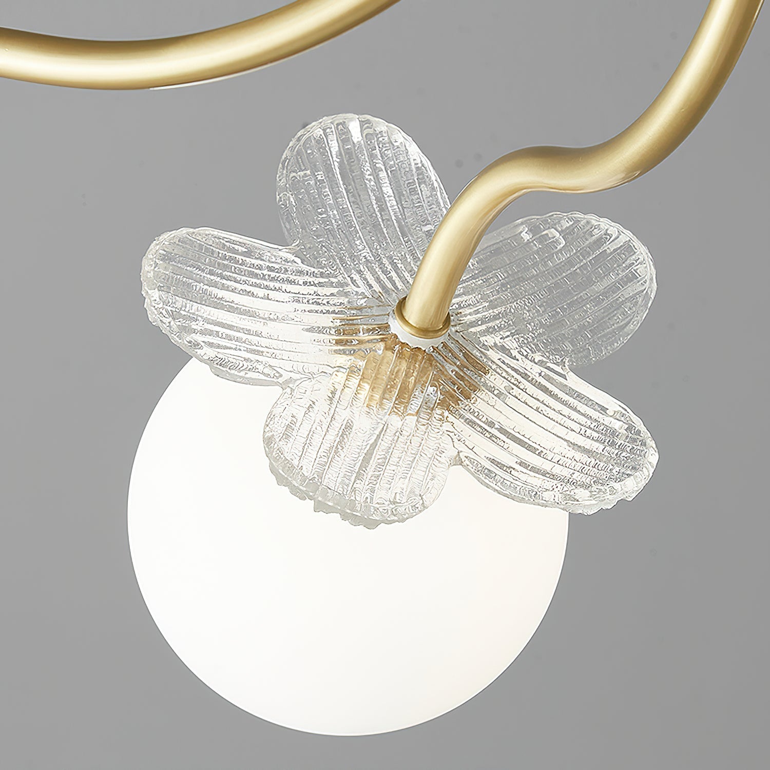Glass Chandelier with Blossom Flower