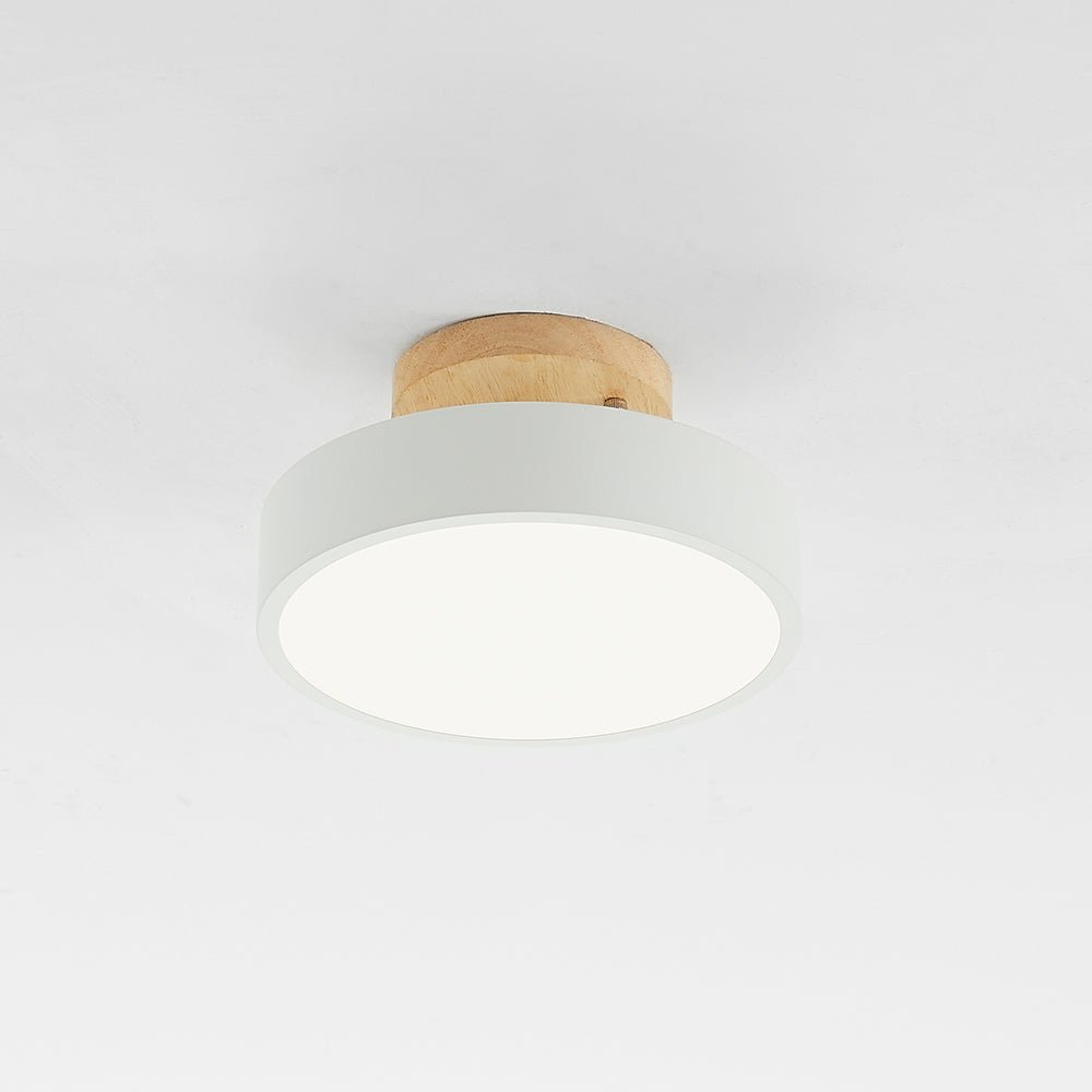 Modern LED Ceiling Lamp Made of Wood
