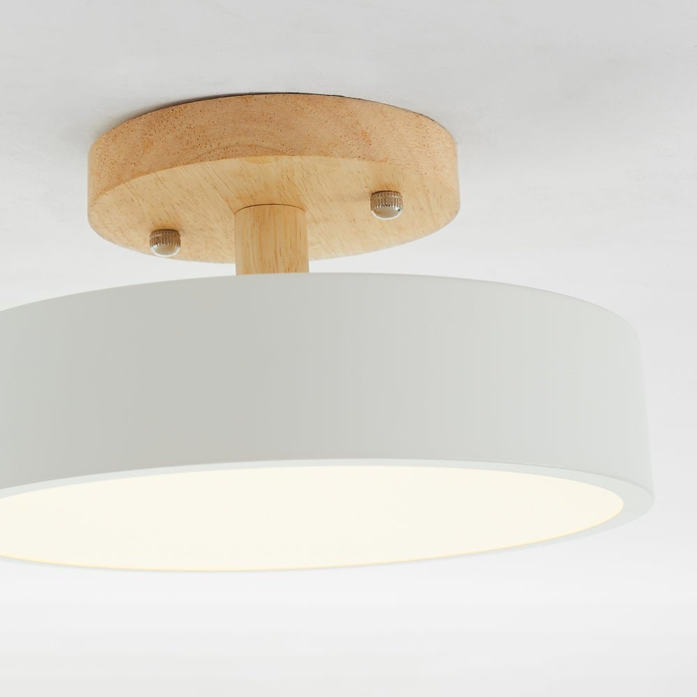Modern LED Ceiling Lamp Made of Wood