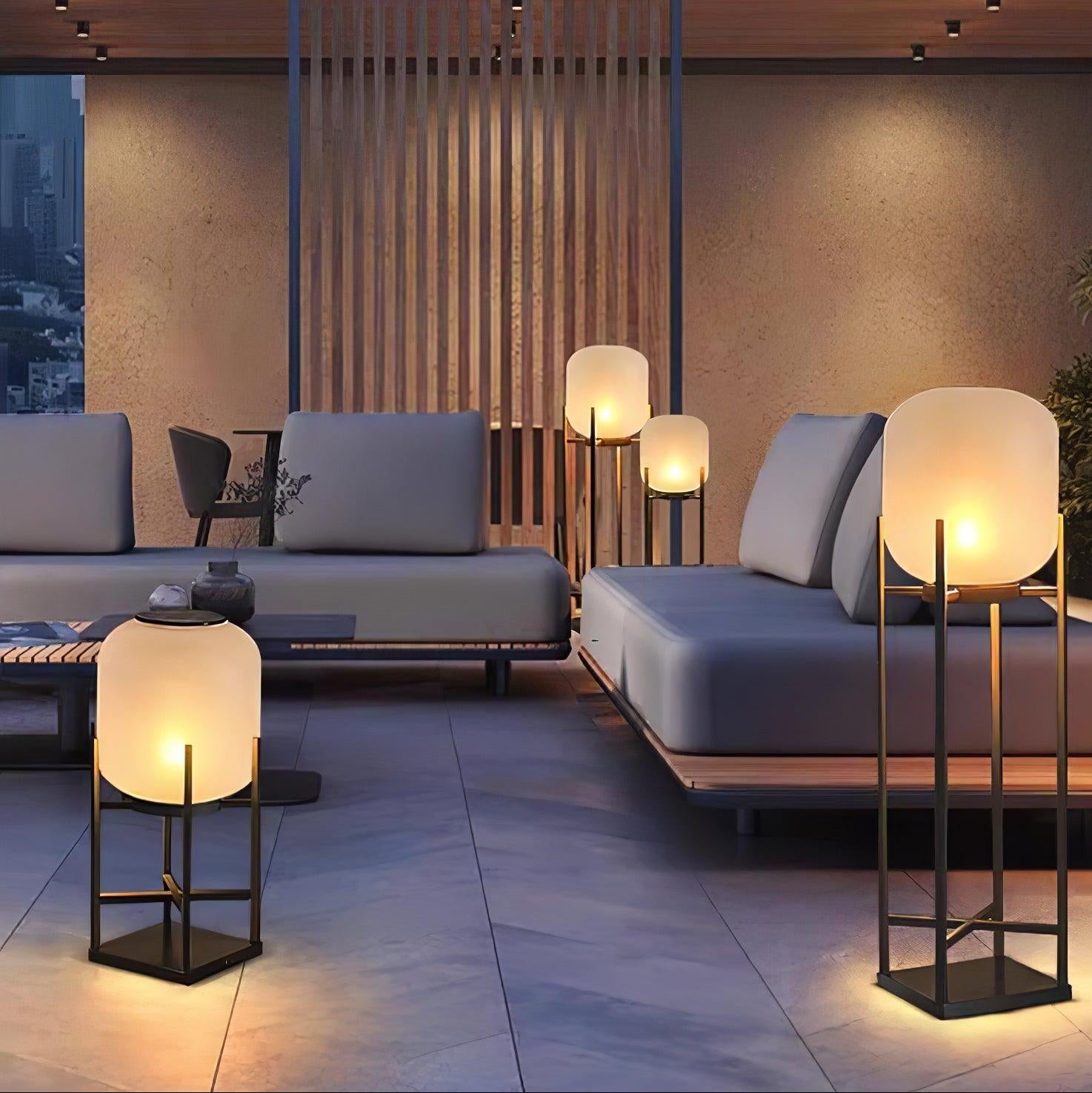 Solar Outdoor Floor Lamp LED Garden Lighting | Stainless Steel & Glass | IP65 Waterproof | 3000K–6000K Patio & Pathway Lamp