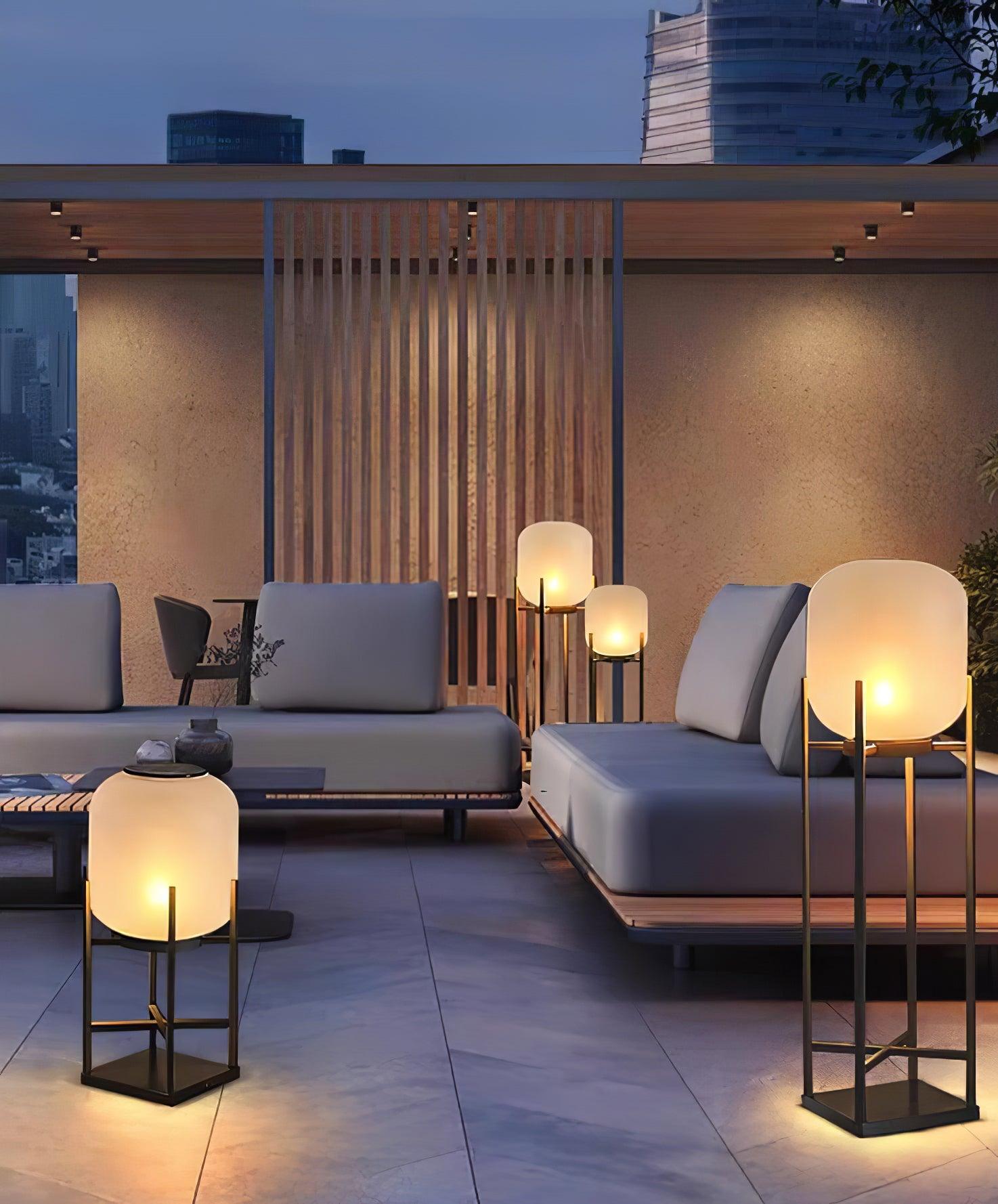 Solar Outdoor Floor Lamp Lantern | Stainless Steel Garden Light | IP65 Waterproof LED | Automatic Dusk-to-Dawn Lighting