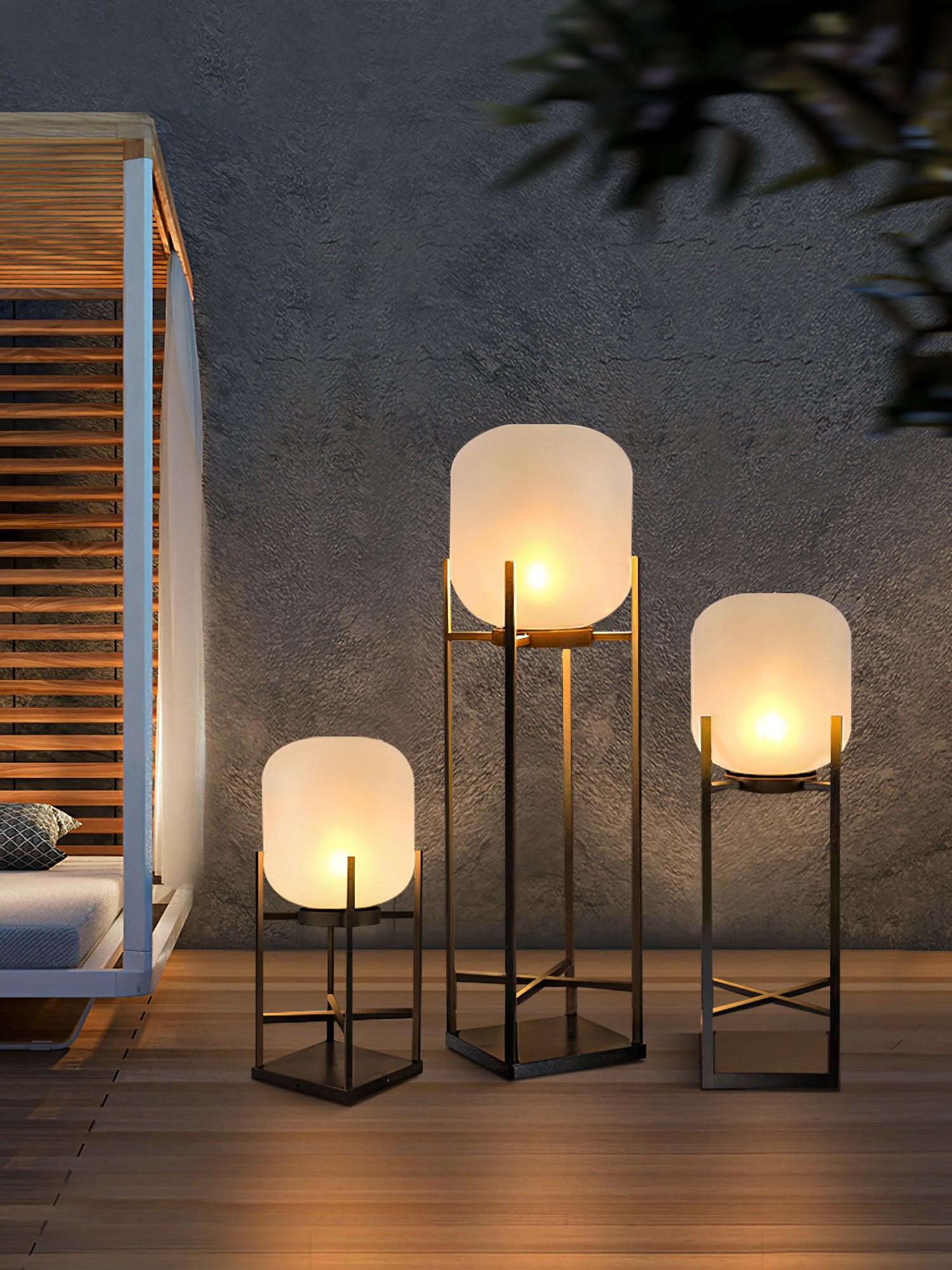 Solar Outdoor Floor Lamp Lantern | Stainless Steel Garden Light | IP65 Waterproof LED | Automatic Dusk-to-Dawn Lighting